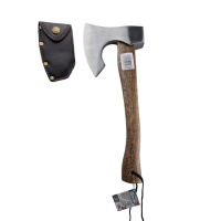 Топор туристический с чехлом для лезвия 960гр.,37 см,гладкий хром, 022, "Maximum" (Максимум) MX19171